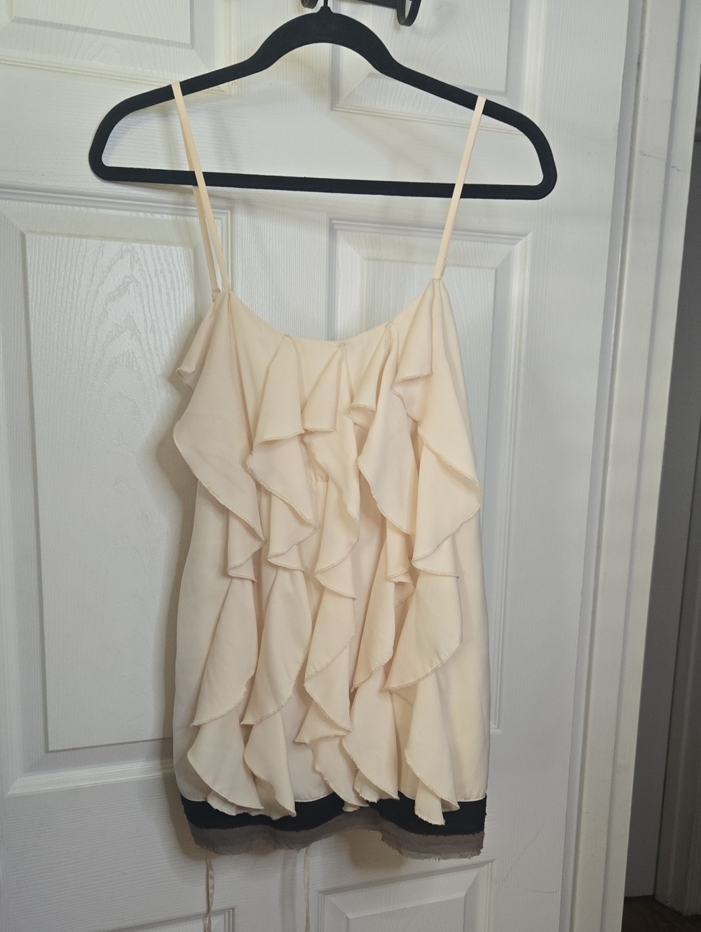 Esley Sleeveless Ruffle Camisole Top in Cream